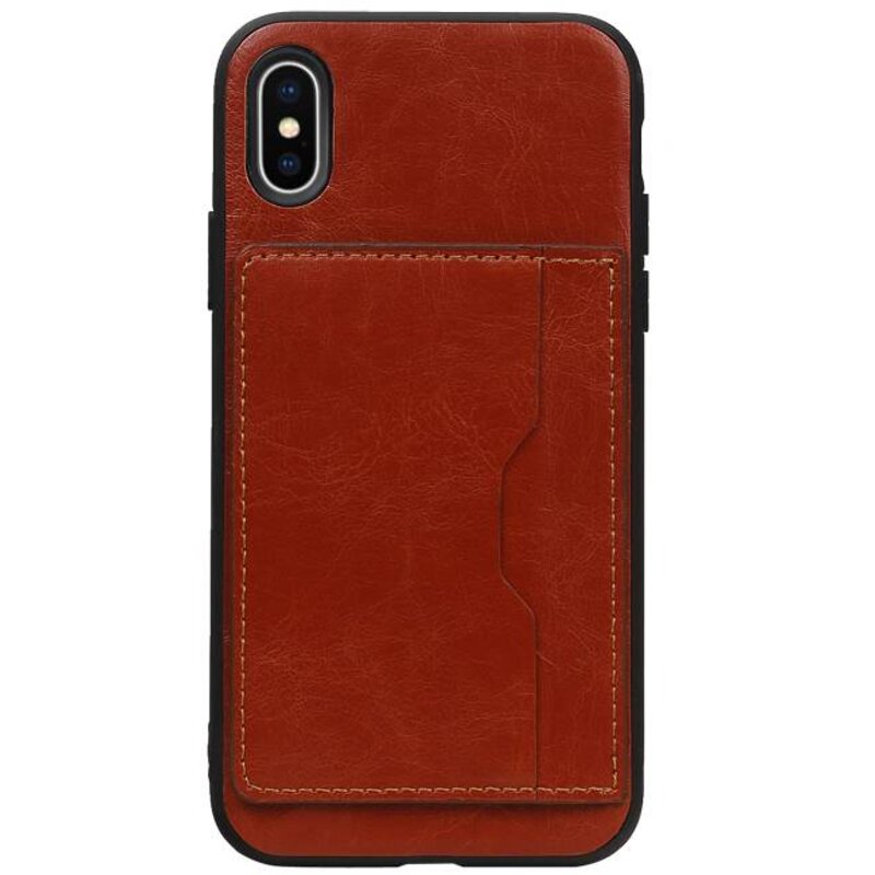 Portræt Bag Cover 1 Kort til iPhone X Brown