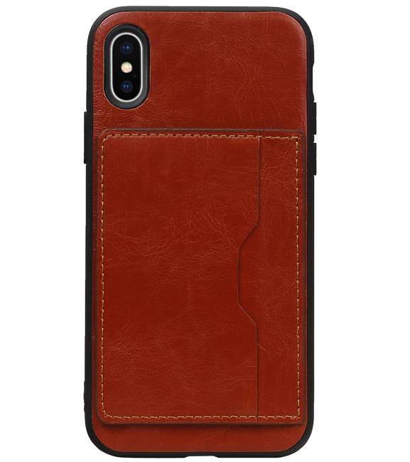 Portrait Zurück Cover 1 Karten für iPhone X Braun