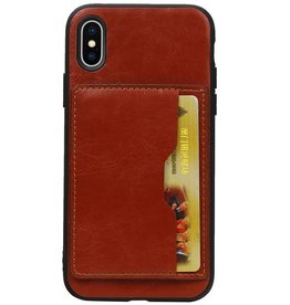 Portrait Back Cover 1 Cartes pour iPhone X Brown