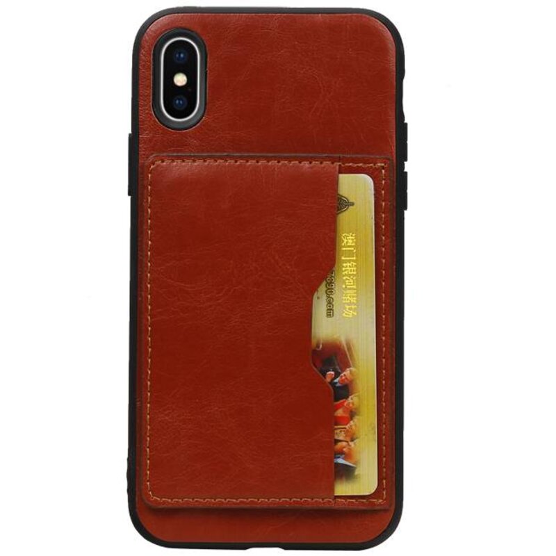 Portræt Bag Cover 1 Kort til iPhone X Brown