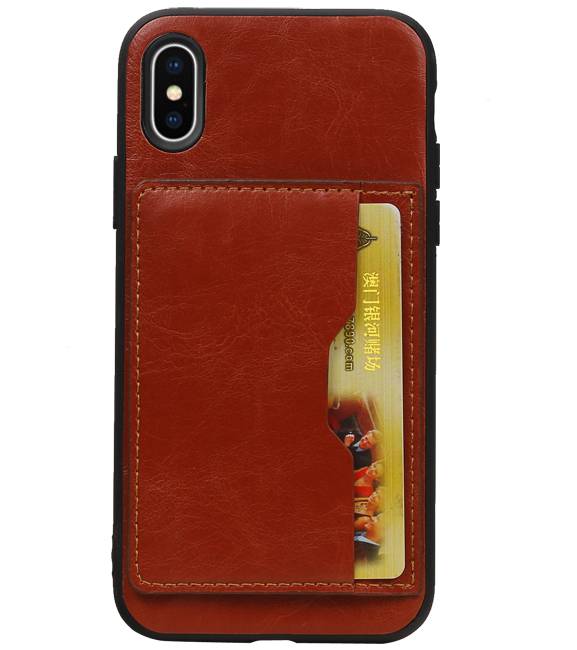 Portrait Back Cover 1 Cards for iPhone X Brown