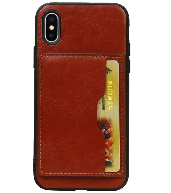 Portrait Zurück Cover 1 Karten für iPhone X Braun