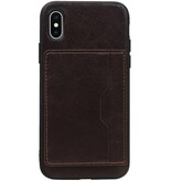 Stehender Rückendeckel 1 Pässe für iPhone X Mocca