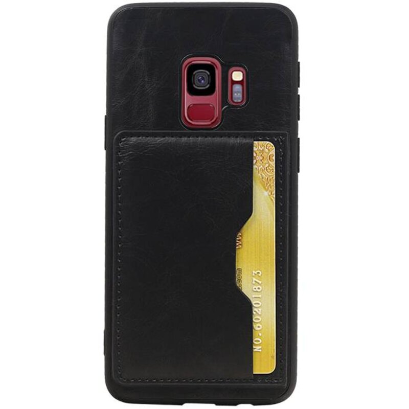 Staand Back Cover 1 Pasjes voor Galaxy S9 Zwart