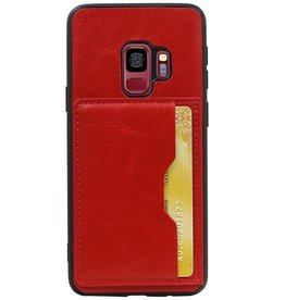 Portræt Bag Cover 1 Kort til Galaxy S9 Red