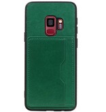 Staand Back Cover 1 Pasjes voor Galaxy S9 Groen