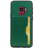 Staand Back Cover 1 Pasjes voor Galaxy S9 Groen