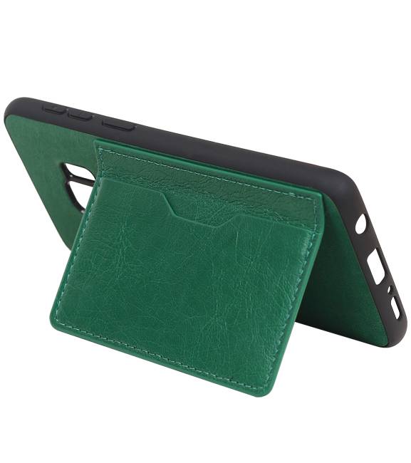 Staand Back Cover 1 Pasjes voor Galaxy S9 Groen