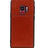 Portræt Bag Cover 1 Kort til Galaxy S9 Brown