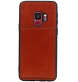 Staand Back Cover 1 Pasjes voor Galaxy S9 Bruin