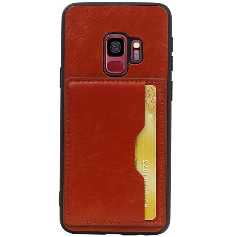 Portrait Rückseite 1 Karten für Galaxy S9 Brown