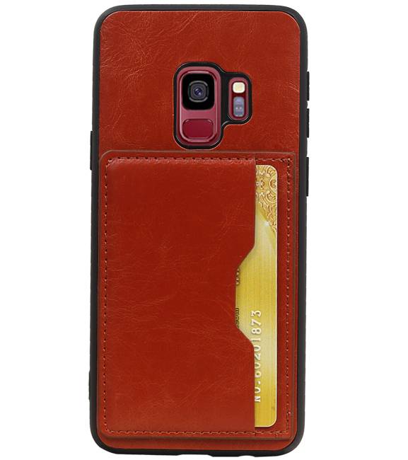 Portrait Back Cover 1 Cards for Galaxy S9 Brown