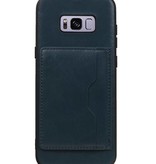 Staand Back Cover 1 Pasjes voor Galaxy S8 Plus Navy