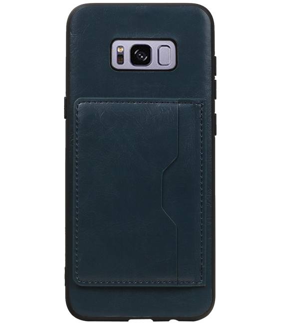 Staand Back Cover 1 Pasjes voor Galaxy S8 Plus Navy