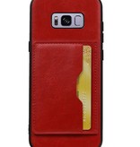 Portræt Bag Cover 1 Kort til Galaxy S8 Plus Red