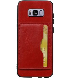 Staand Back Cover 1 Pasjes voor Galaxy S8 Plus Rood