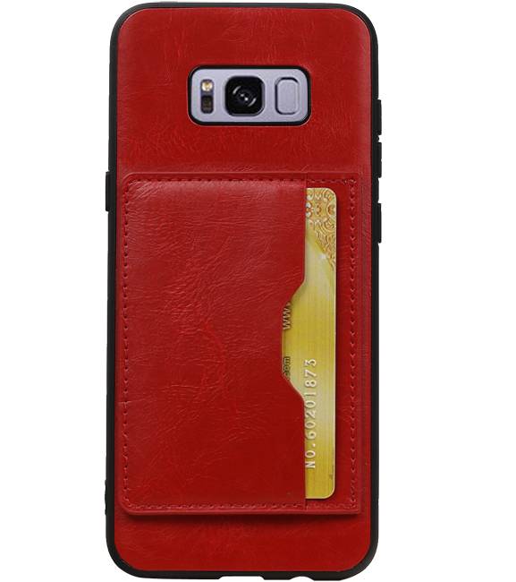 Staand Back Cover 1 Pasjes voor Galaxy S8 Plus Rood