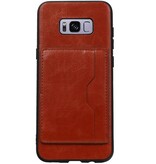 Portræt Bag Cover 1 Kort til Galaxy S8 Plus Brown