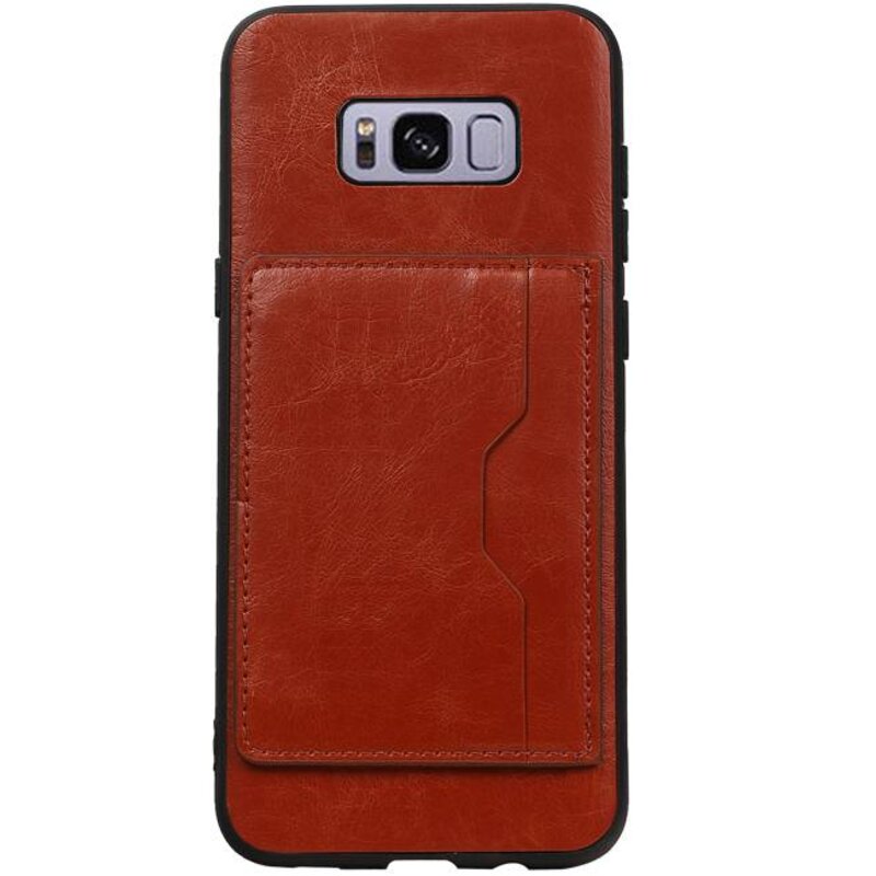 Portræt Bag Cover 1 Kort til Galaxy S8 Plus Brown