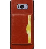 Portræt Bag Cover 1 Kort til Galaxy S8 Plus Brown