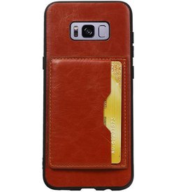 Portrait Back Cover 1 Carte per Galaxy S8 Plus Brown