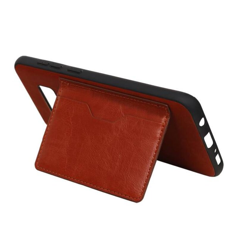 Portræt Bag Cover 1 Kort til Galaxy S8 Plus Brown