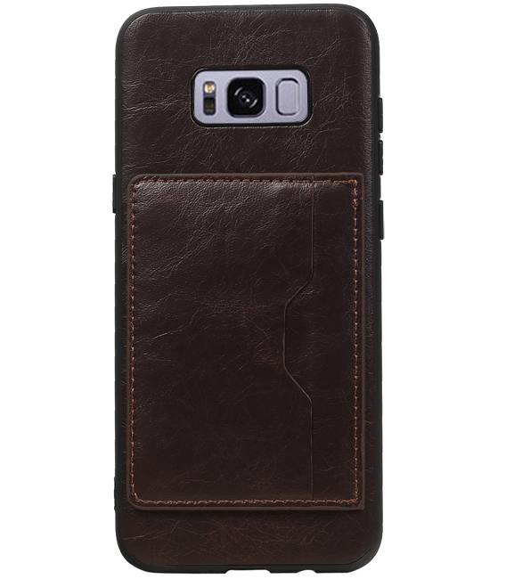 Staand Back Cover 1 Pasjes voor Galaxy S8 Plus Mocca