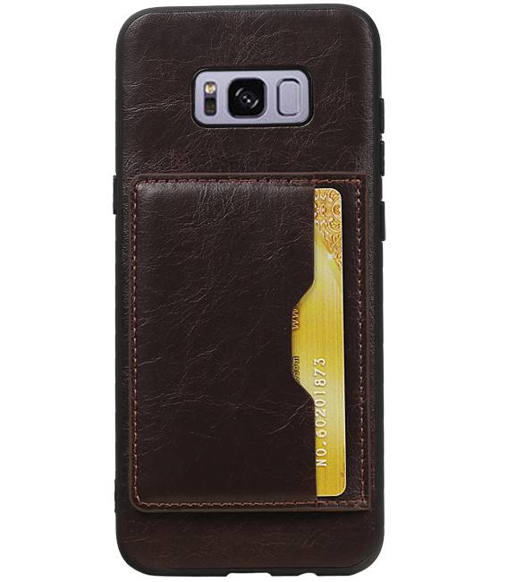 Stand Back Cover 1 Cartes pour Galaxy S8 Plus Mocca
