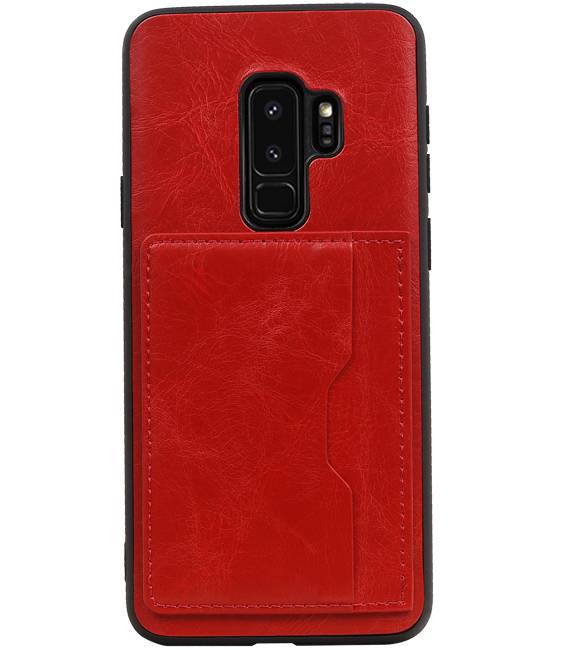 Staand Back Cover 1 Pasjes voor Galaxy S9 Plus Rood