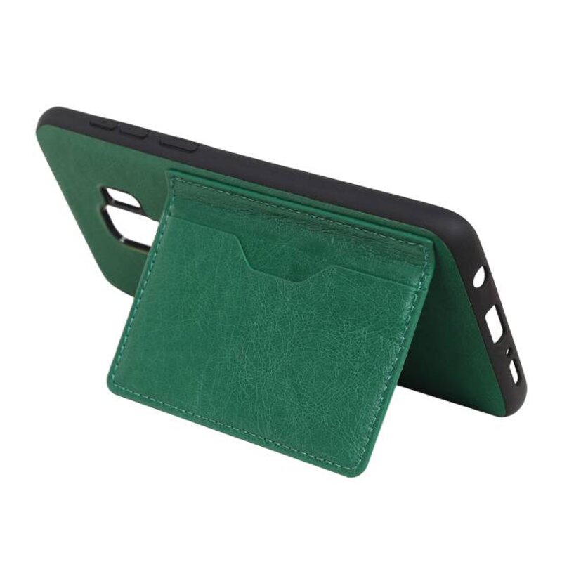 Portræt Bag Cover 1 Kort til Galaxy S9 Plus Green