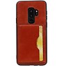 Staand Back Cover 1 Pasjes voor Galaxy S9 Plus Bruin