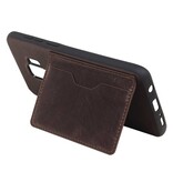 Staand Back Cover 1 Pasjes voor Galaxy S9 Plus Mocca