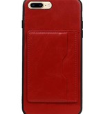 Staand Back Cover 1 Pasjes voor iPhone 8 Plus Rood