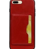 Staand Back Cover 1 Pasjes voor iPhone 8 Plus Rood