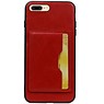 Staand Back Cover 1 Pasjes voor iPhone 8 Plus Rood