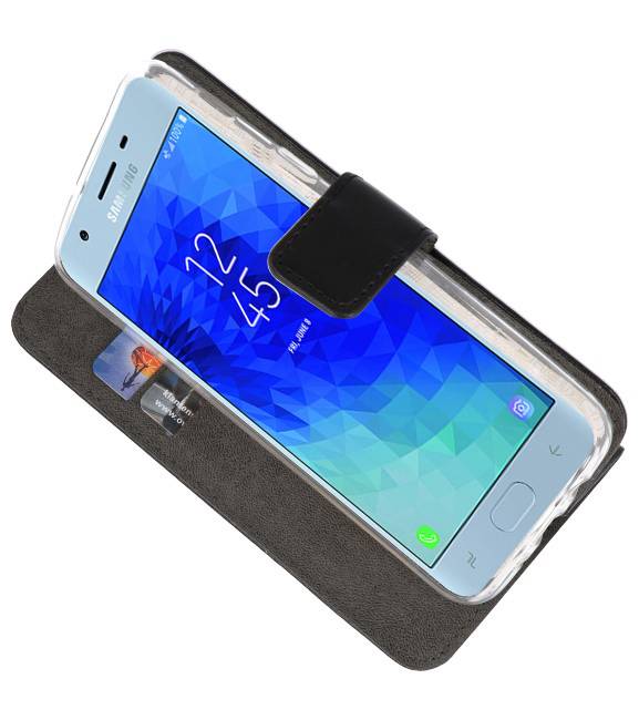 Wallet Cases Tasche für Galaxy J3 2018 Schwarz