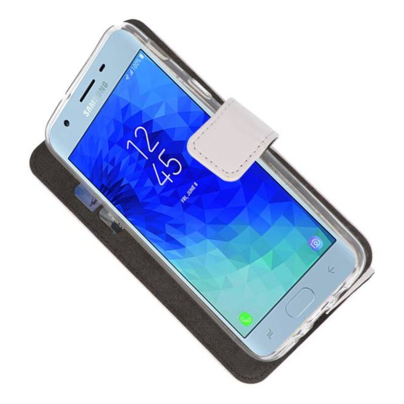Wallet Cases Hoesje voor Galaxy J3 2018 Wit