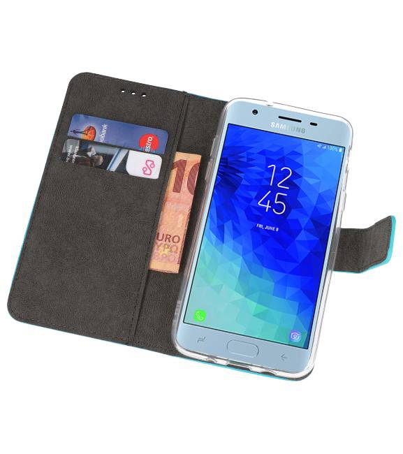 Wallet Cases Hoesje voor Galaxy J3 2018 Blauw