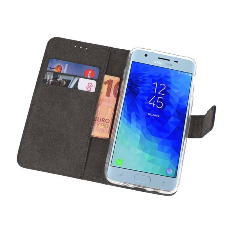 Wallet Cases Tasche für Galaxy J3 2018 Navy