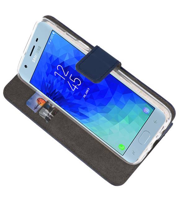 Wallet Cases Hoesje voor Galaxy J3 2018 Navy