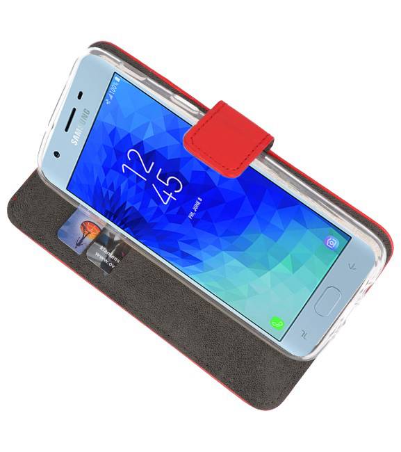 Wallet Cases Hoesje voor Galaxy J3 2018 Rood