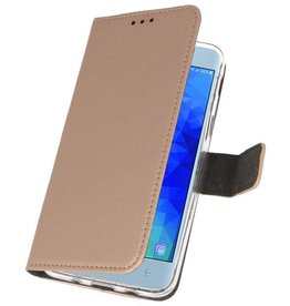 Estuche para estuches Wallet para Galaxy J3 2018 Gold