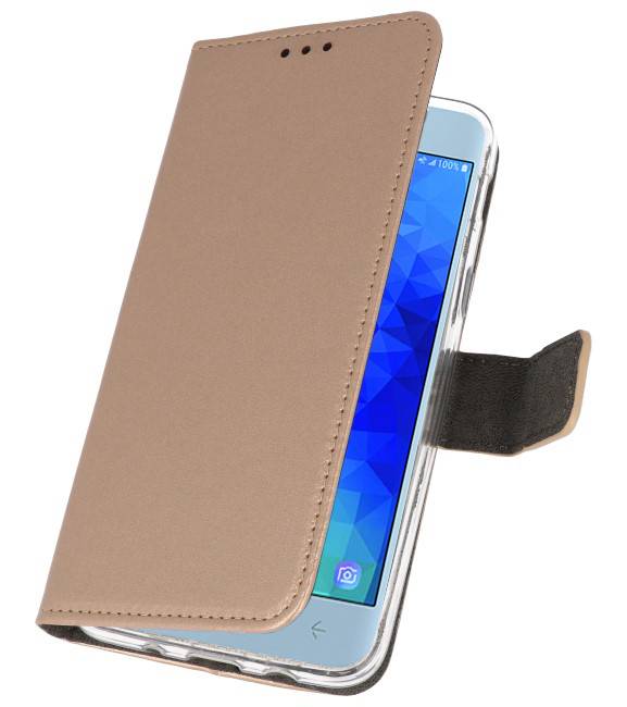 Etuis portefeuille pour Galaxy J3 2018 Gold