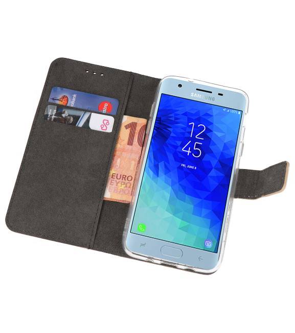 Wallet Cases Hoesje voor Galaxy J3 2018 Goud