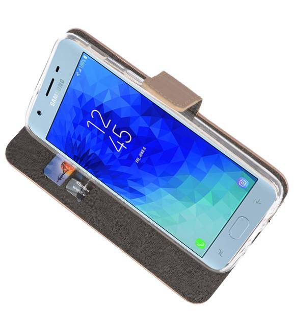 Wallet Cases Hoesje voor Galaxy J3 2018 Goud