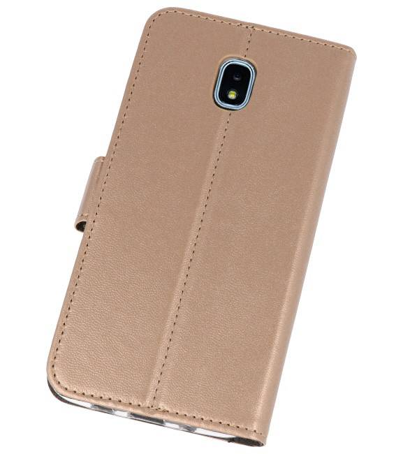 Wallet Cases Hoesje voor Galaxy J3 2018 Goud