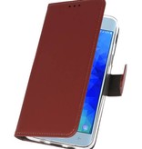 Estuche para Estuche Wallet para Galaxy J3 2018 Marrón