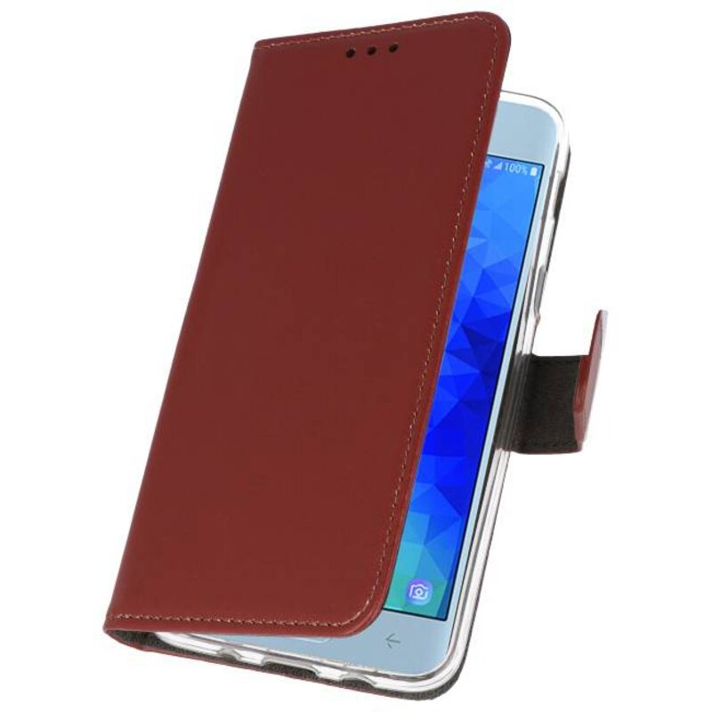 Wallet Cases Hoesje voor Galaxy J3 2018 Bruin