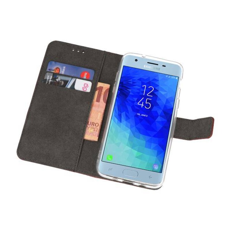 Wallet Cases Hoesje voor Galaxy J3 2018 Bruin
