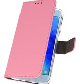 Wallet Cases Hoesje voor Galaxy J3 2018 Roze
